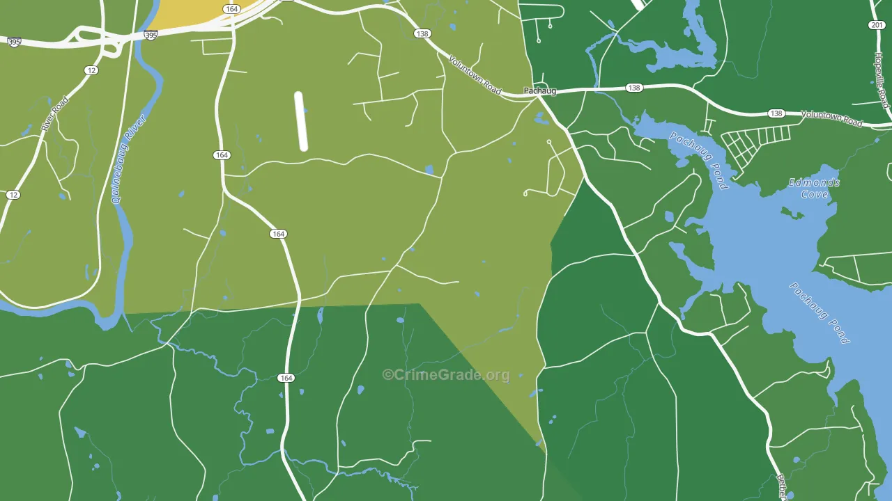 Pachaug, CT Map of Drug-Related Crime Rates