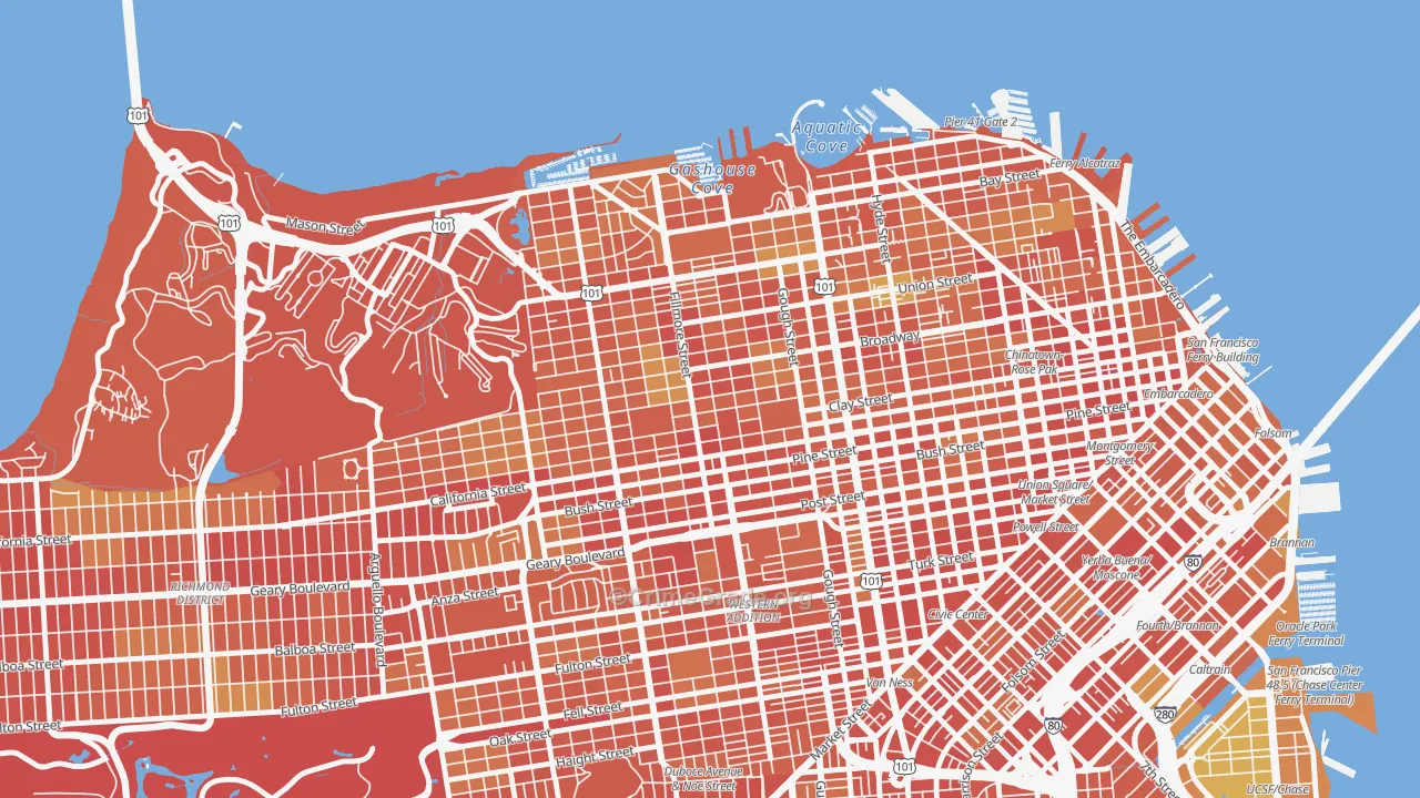 Pacific Heights, San Francisco, CA Map of Drug-Related Crime Rates