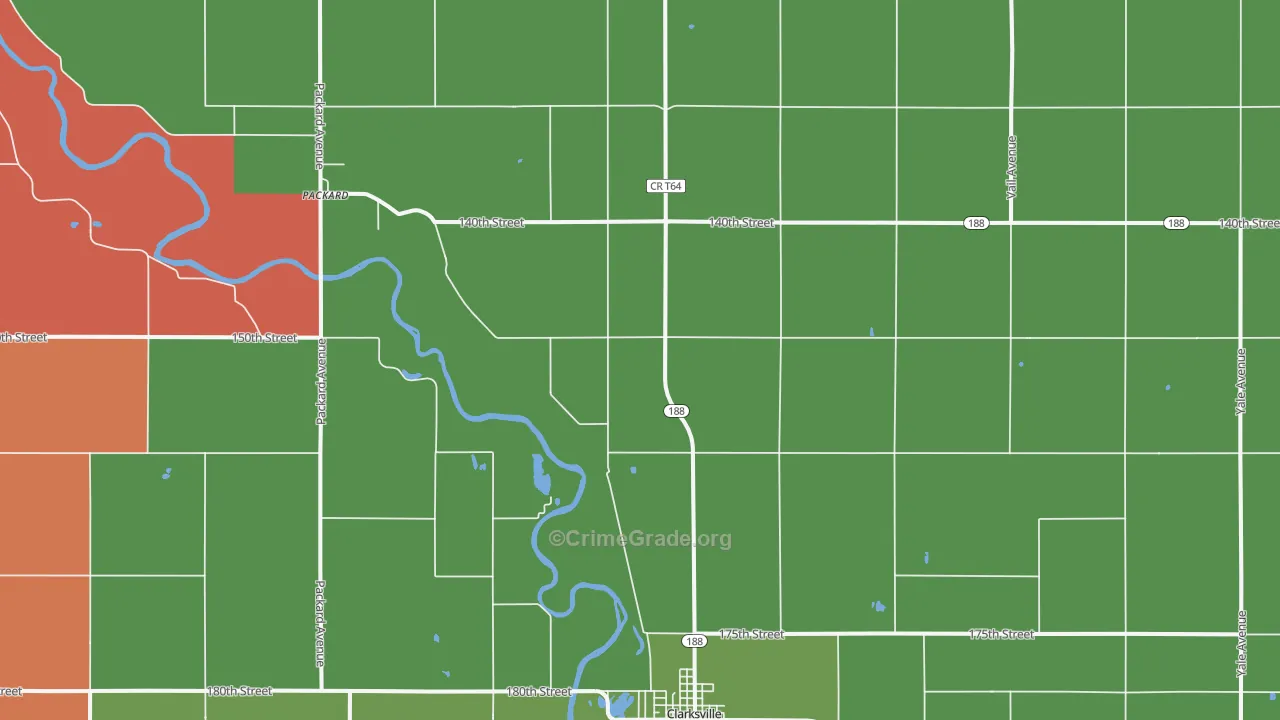 Packard, IA Map of Drug-Related Crime Rates