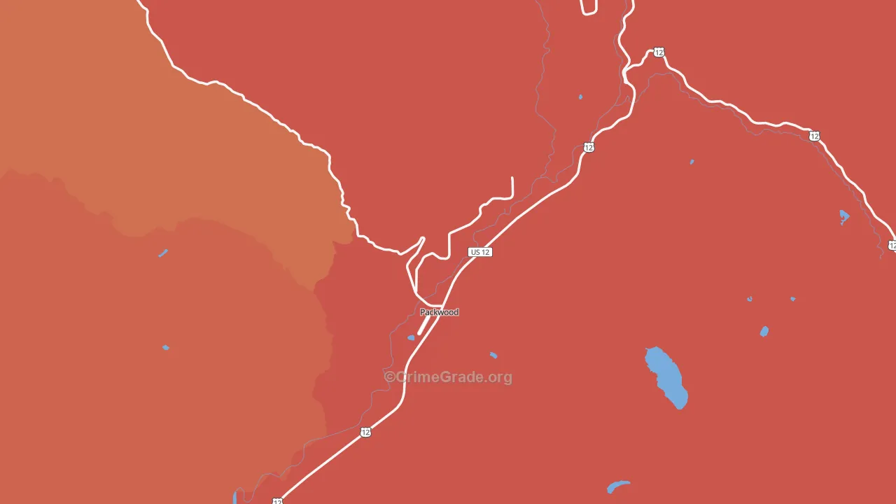 Packwood, WA Map of Drug-Related Crime Rates