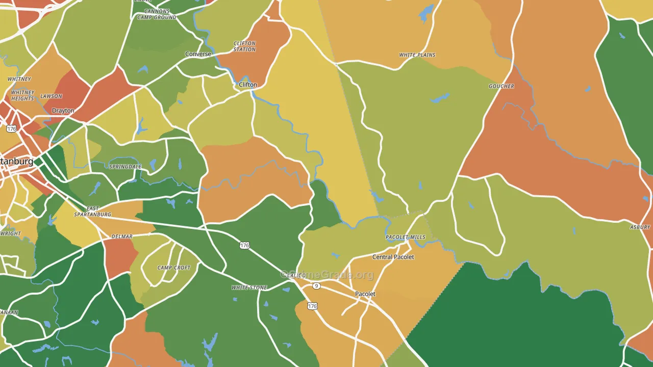 Pacolet Mills, SC Map of Drug-Related Crime Rates