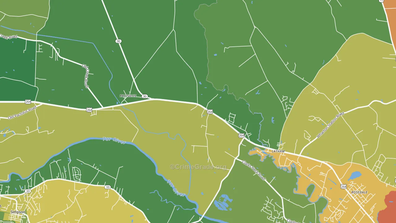 Pactolus, NC Map of Drug-Related Crime Rates