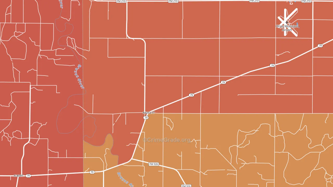 Padgett, TX Map of Drug-Related Crime Rates