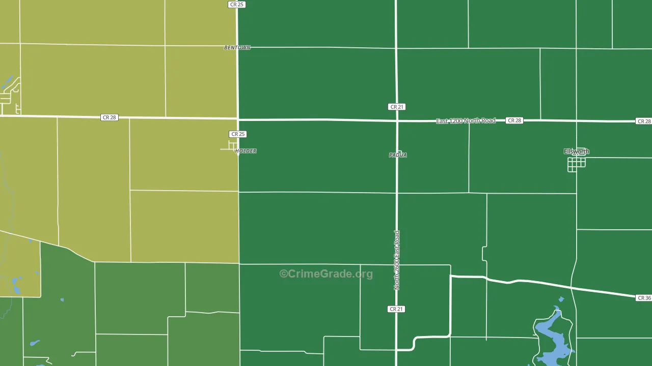 Padua, IL Map of Drug-Related Crime Rates