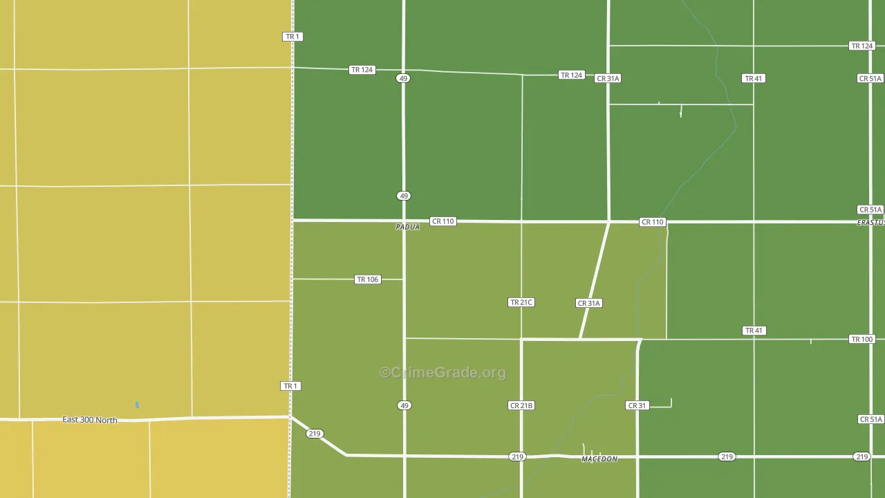 Padua, OH Map of Drug-Related Crime Rates