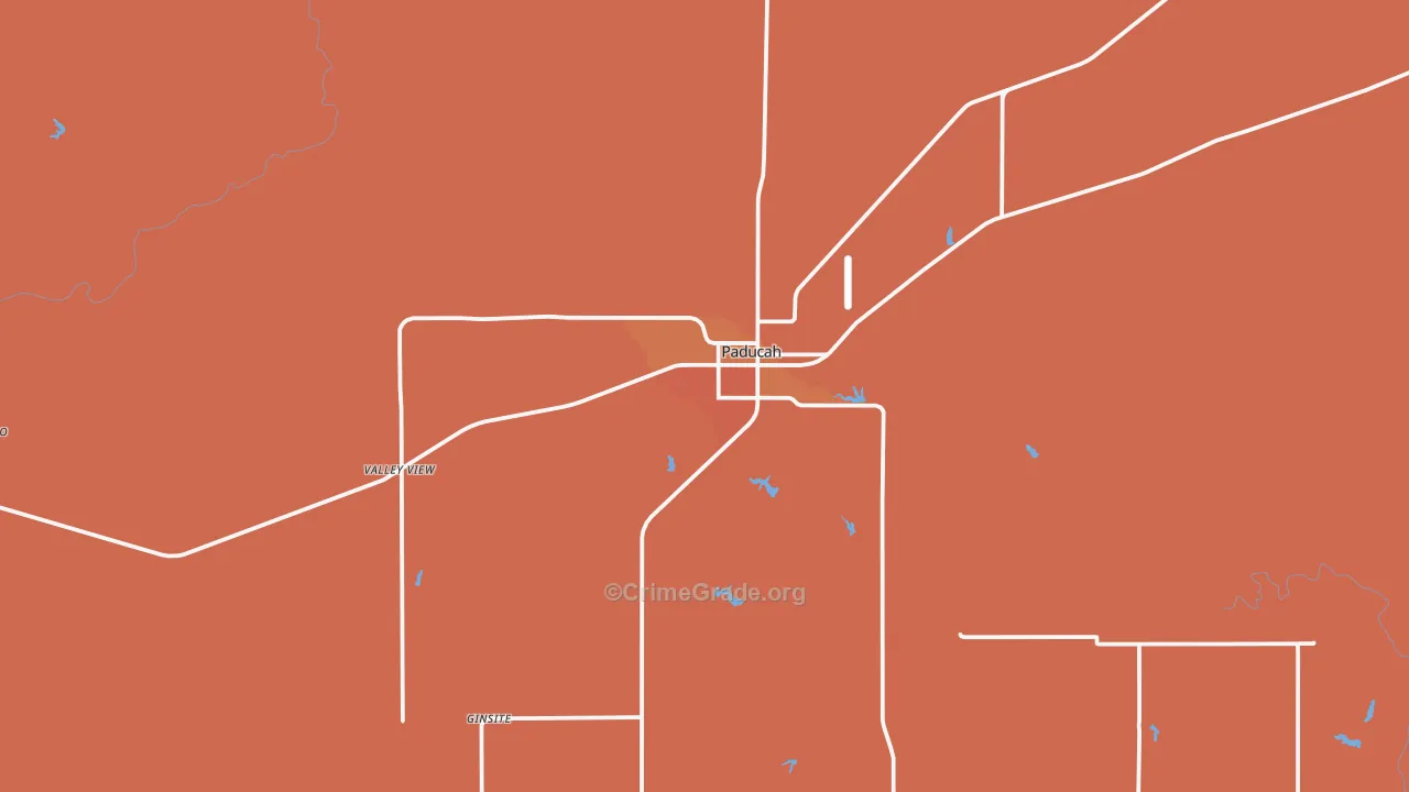 Paducah, TX Map of Drug-Related Crime Rates