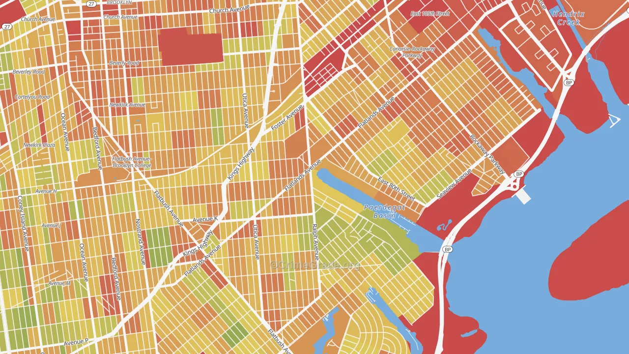 Paerdegat, Brooklyn, NY Map of Drug-Related Crime Rates