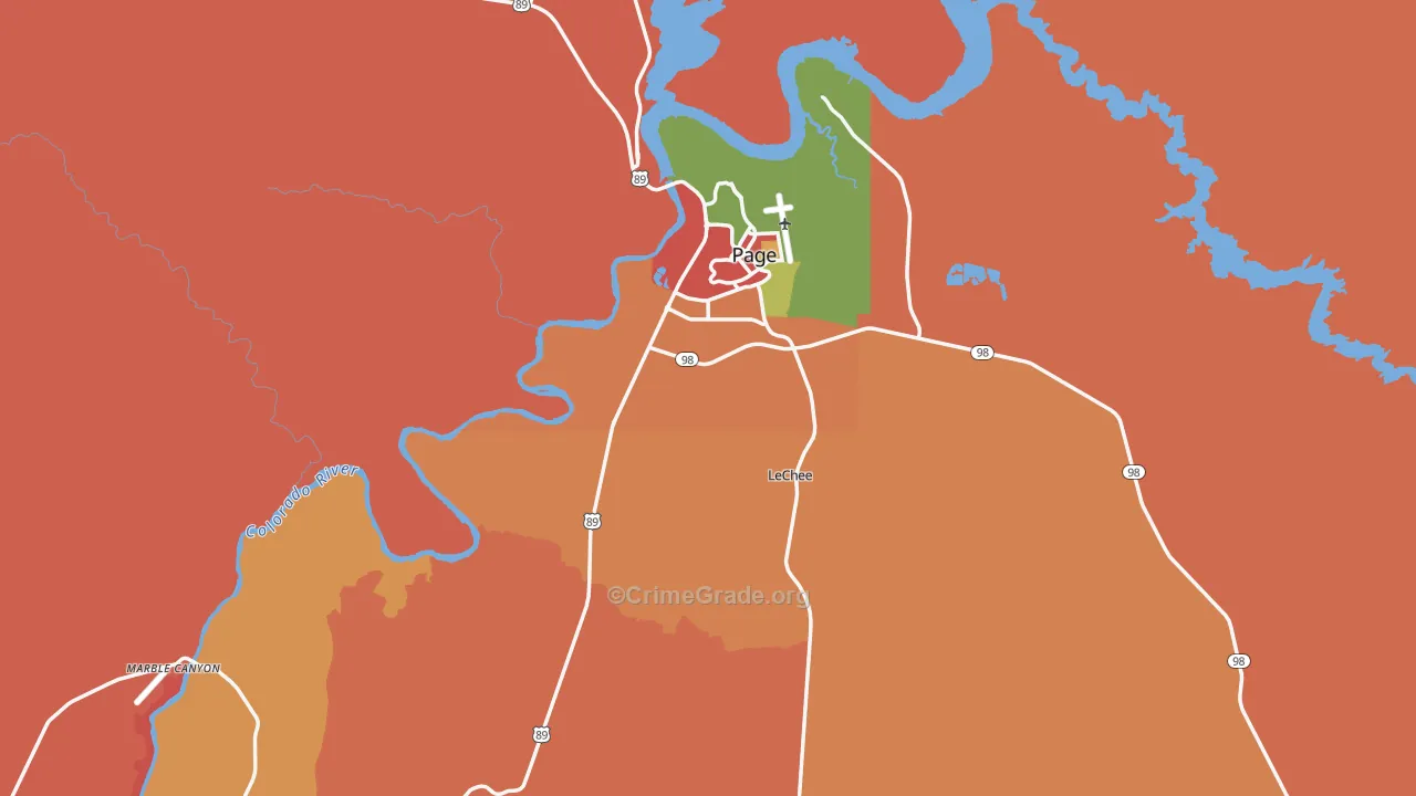 Page, AZ Map of Drug-Related Crime Rates