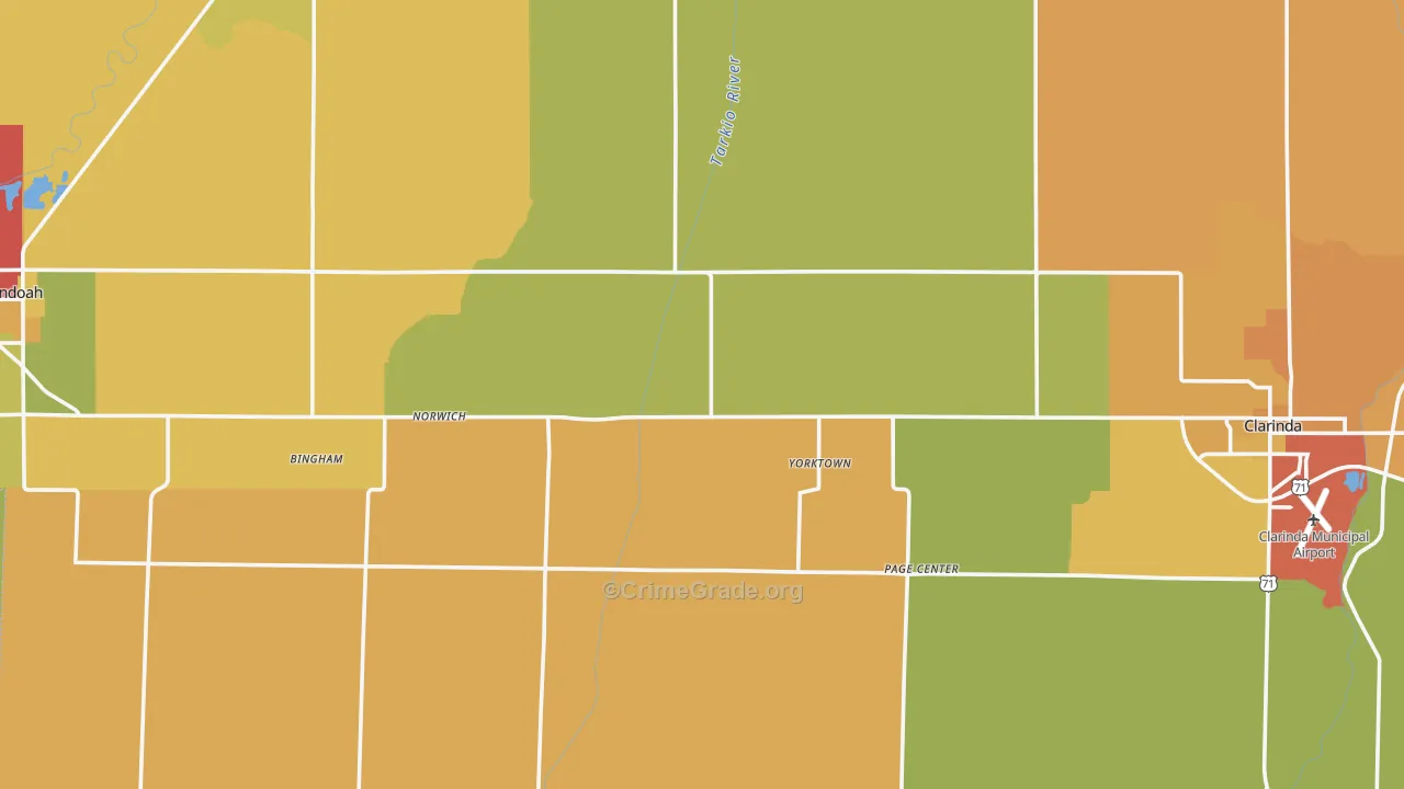 Page County, IA Map of Drug-Related Crime Rates