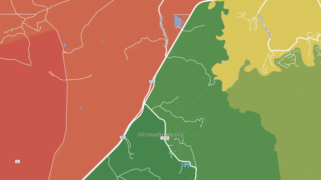 Page Springs, AZ Map of Drug-Related Crime Rates