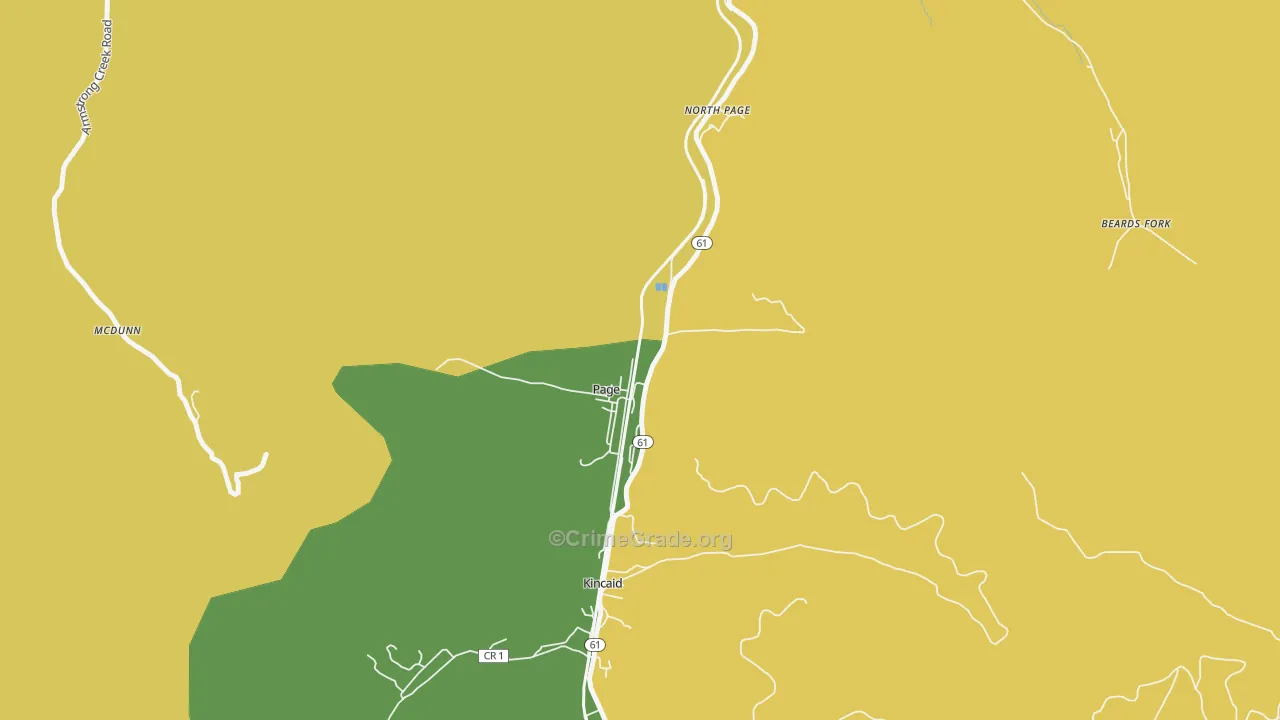 Page, WV Map of Drug-Related Crime Rates