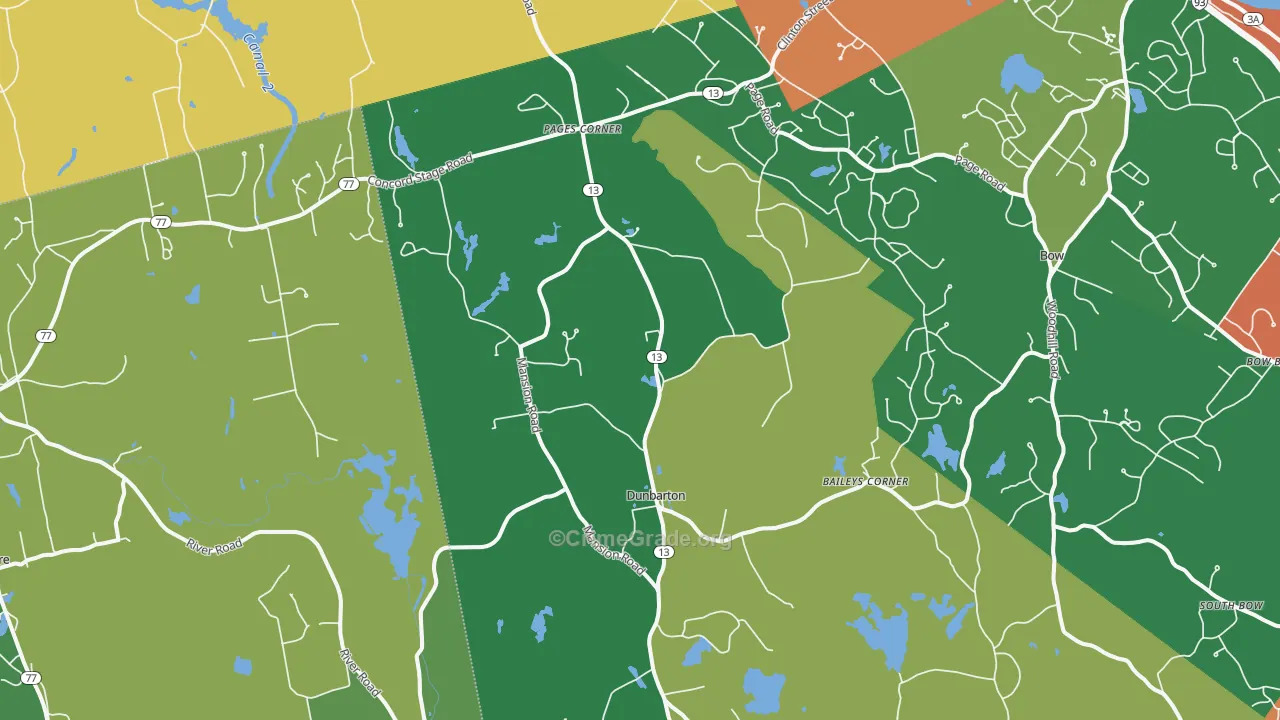 Pages Corner, NH Map of Drug-Related Crime Rates