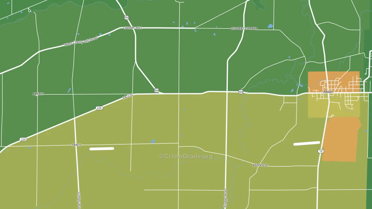 Pageville, PA Map of Drug-Related Crime Rates