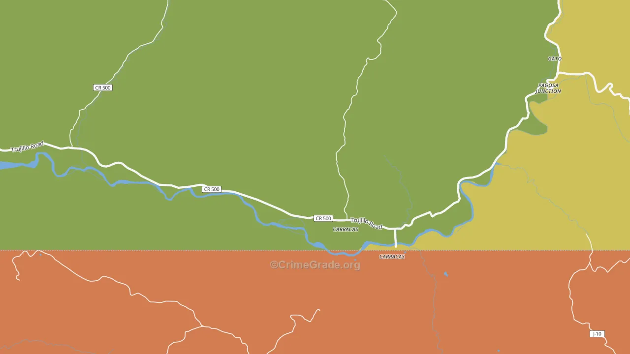 Pagosa Junction, CO Map of Drug-Related Crime Rates