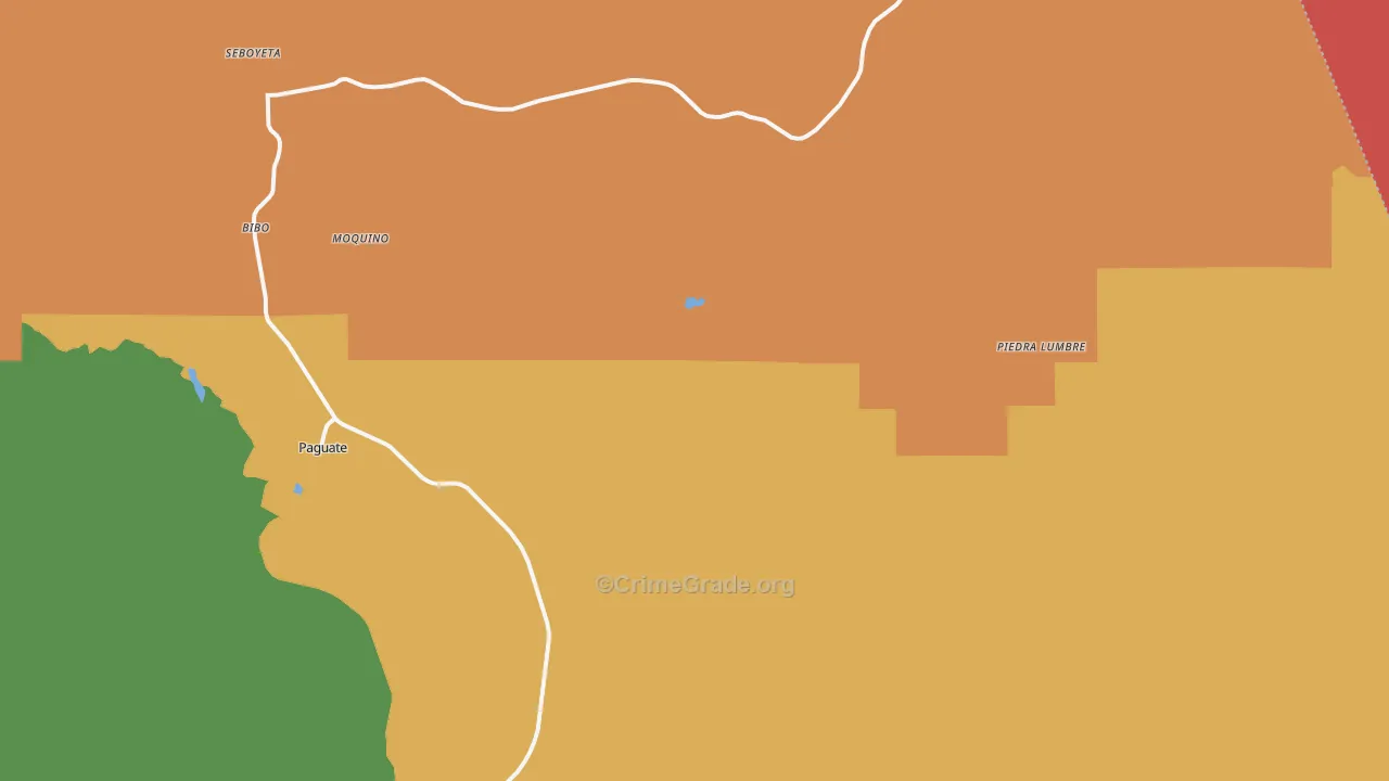 Paguate, NM Map of Drug-Related Crime Rates