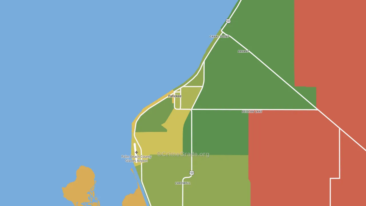 Pahokee, FL Map of Drug-Related Crime Rates