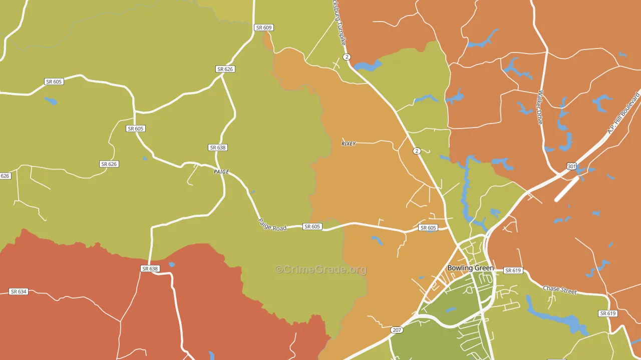 Paige, VA Map of Drug-Related Crime Rates