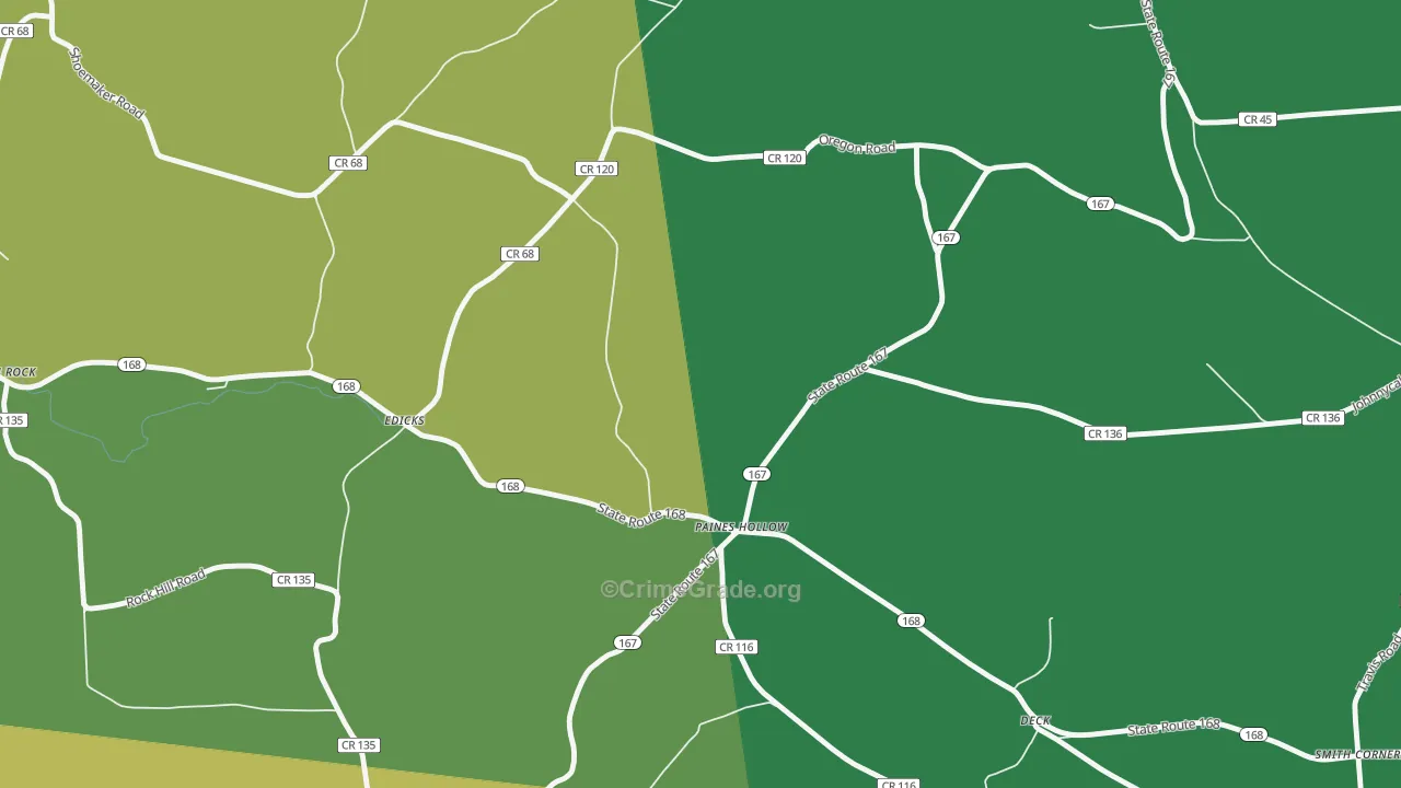 Paines Hollow, NY Map of Drug-Related Crime Rates