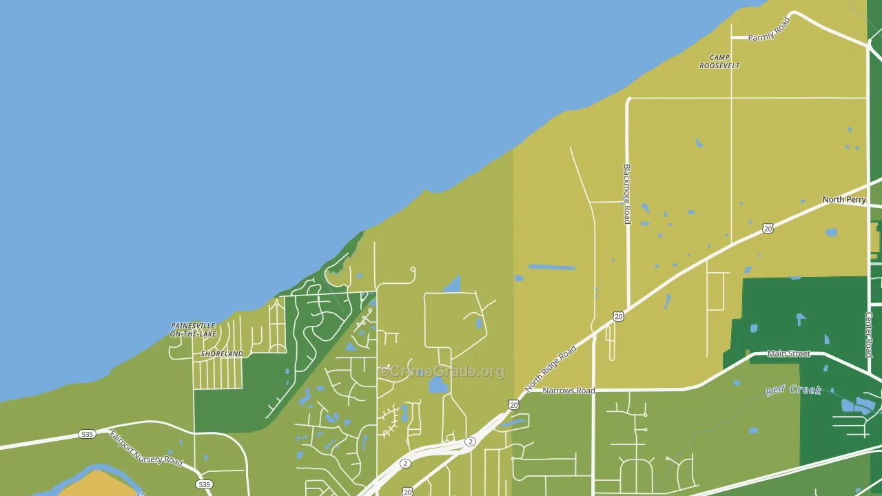 Painesville on the Lake, OH Map of Drug-Related Crime Rates