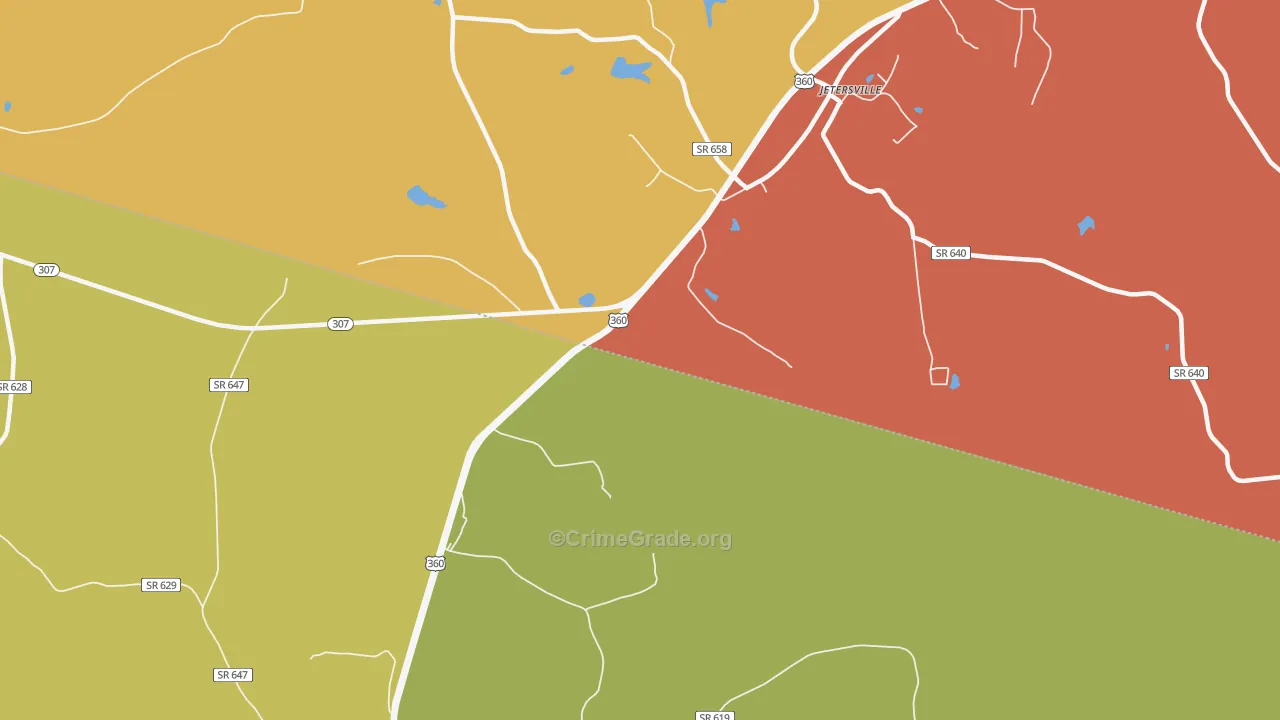 Paineville, VA Map of Drug-Related Crime Rates