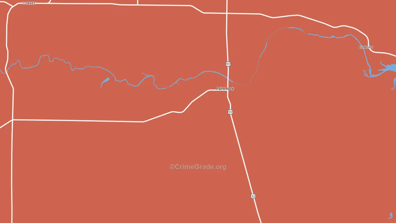 Paint Rock, TX Map of Drug-Related Crime Rates