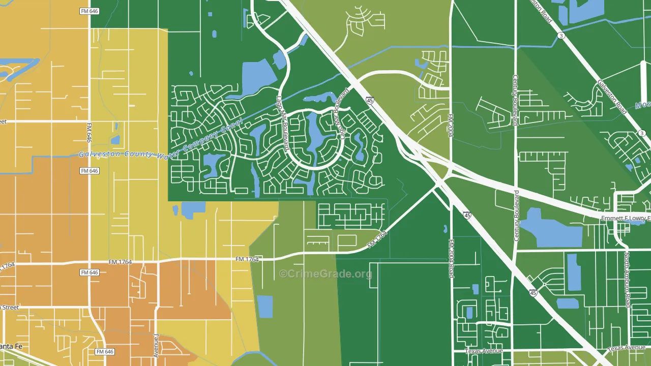 Painted Meadows, Santa Fe, TX Map of Drug-Related Crime Rates