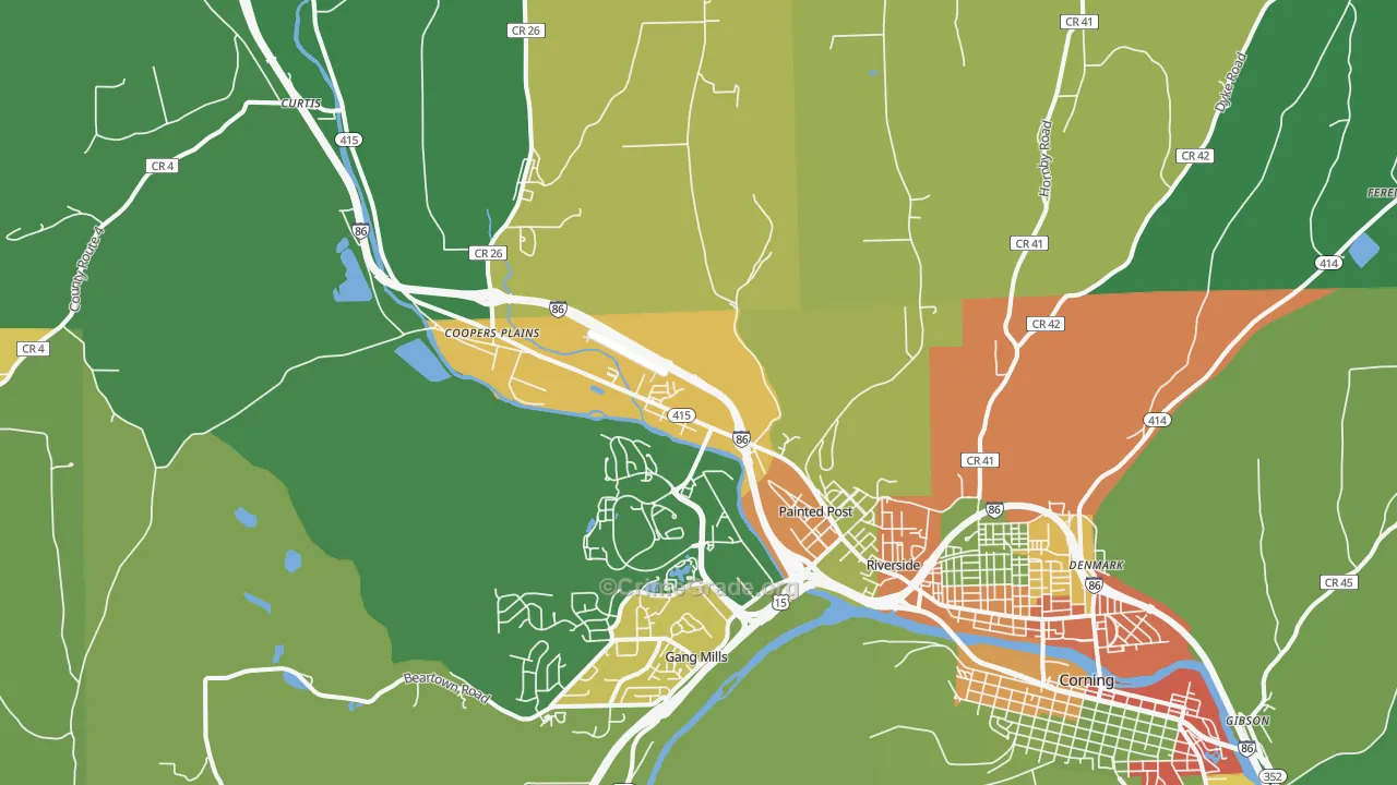 Painted Post, NY Map of Drug-Related Crime Rates