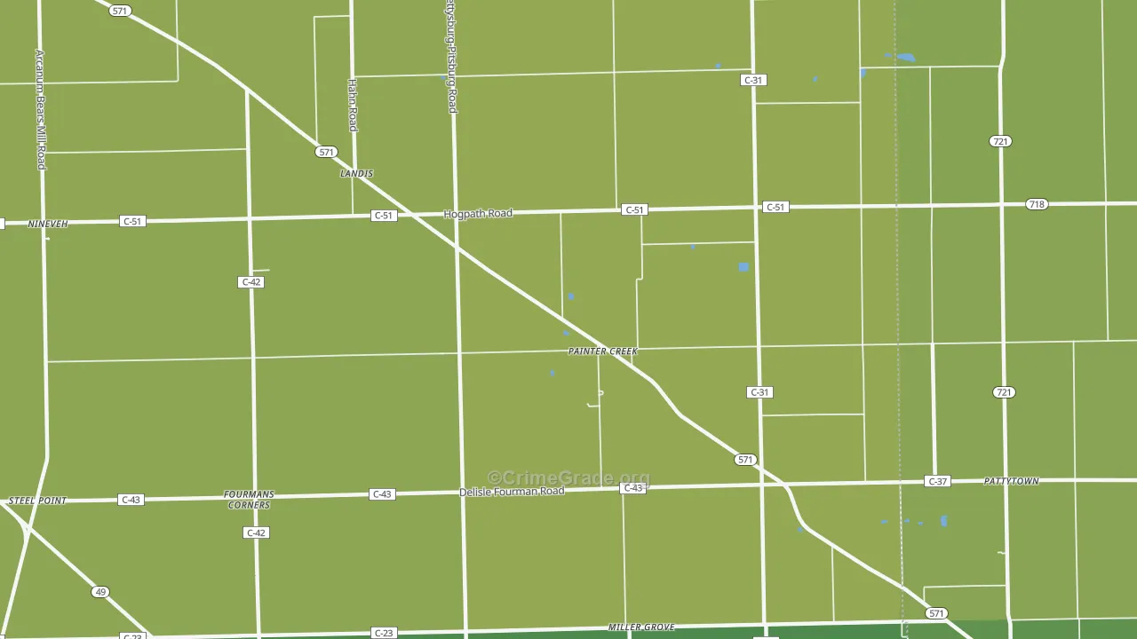 Painter Creek, OH Map of Drug-Related Crime Rates