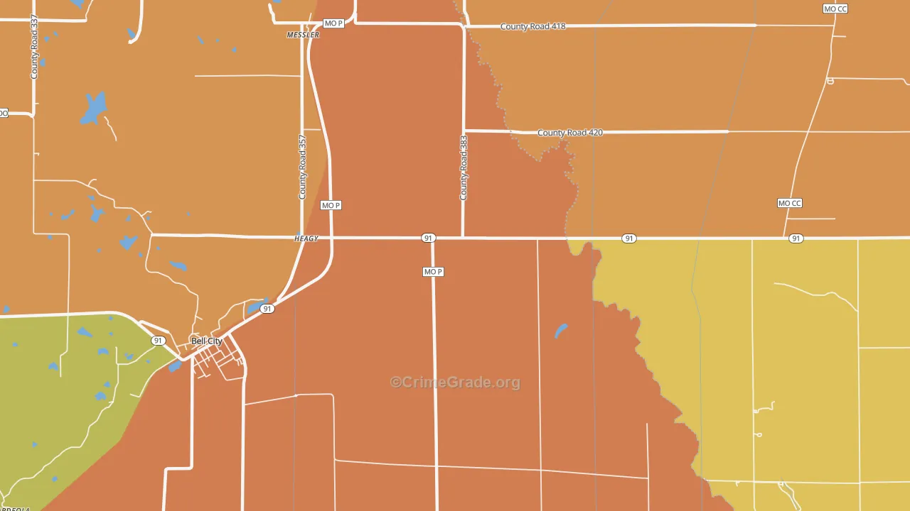 Painton, MO Map of Drug-Related Crime Rates