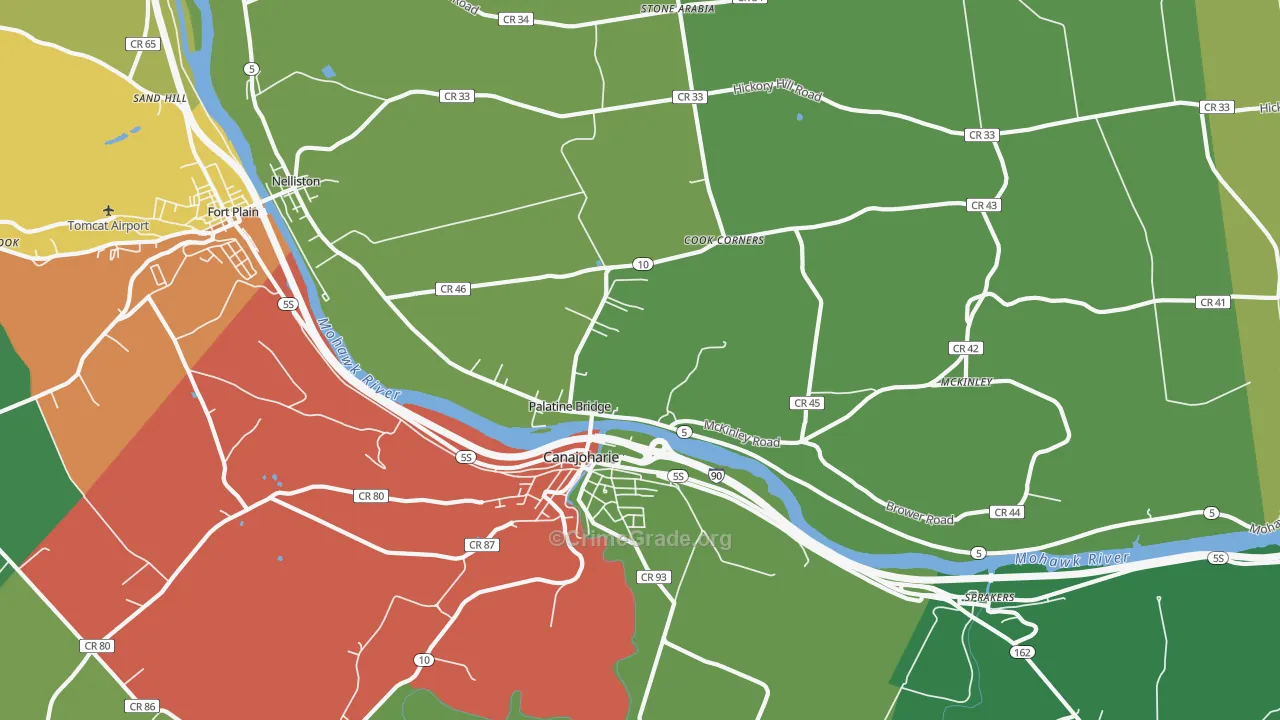 Palatine Bridge, NY Map of Drug-Related Crime Rates
