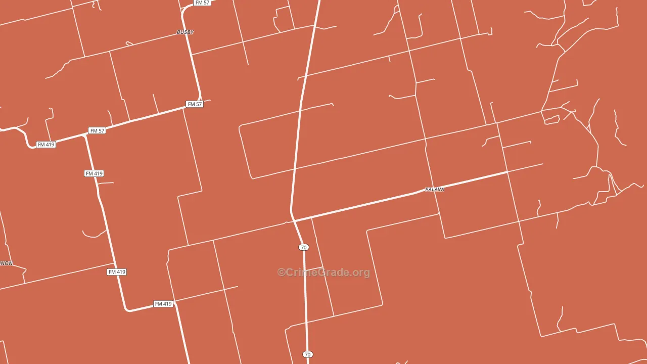 Palava, TX Map of Drug-Related Crime Rates
