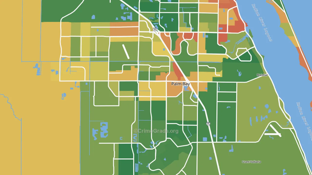 Palm Bay, FL Map of Drug-Related Crime Rates