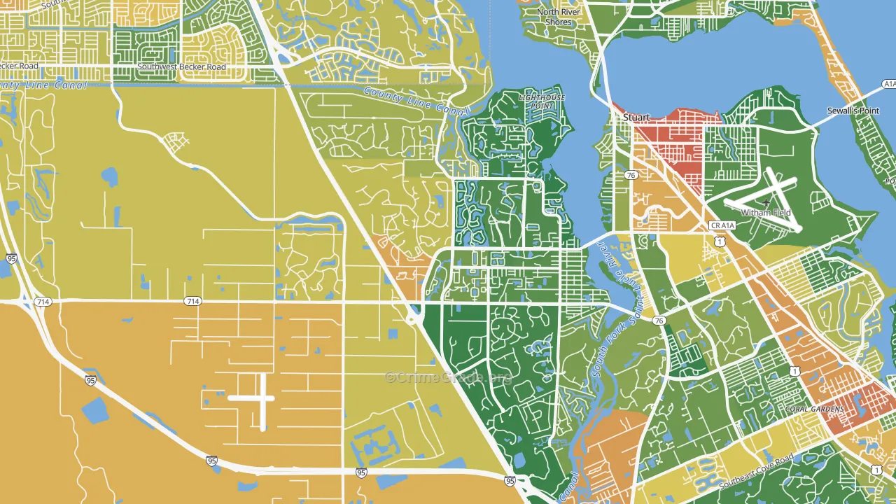 Palm City, FL Map of Drug-Related Crime Rates