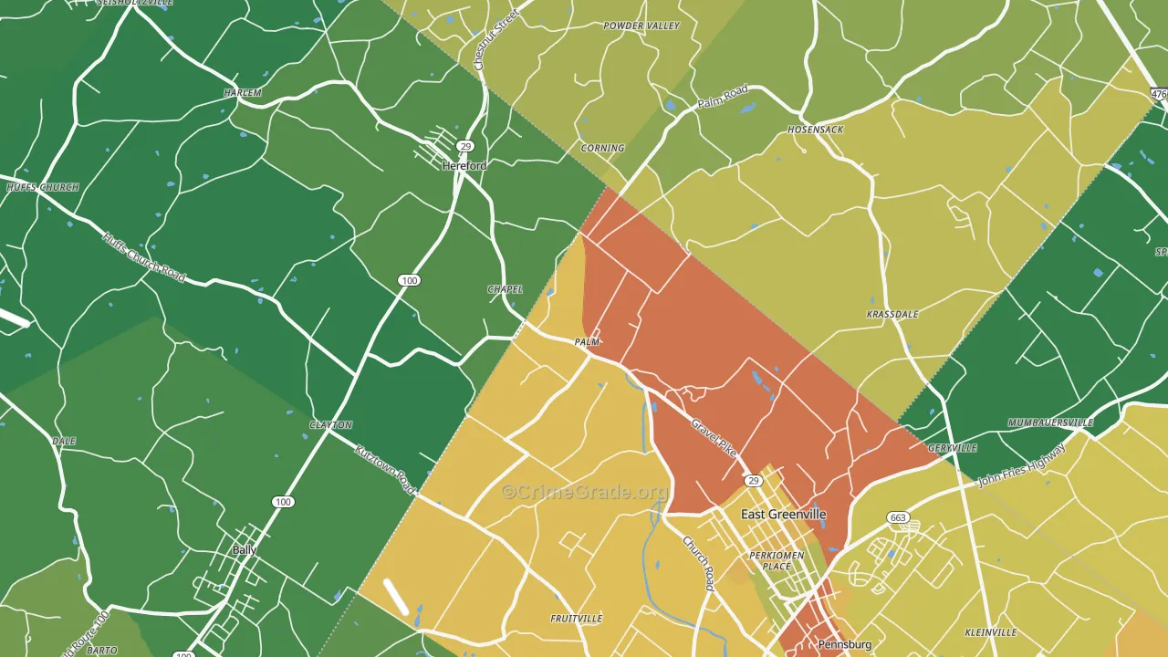 Palm, PA Map of Drug-Related Crime Rates