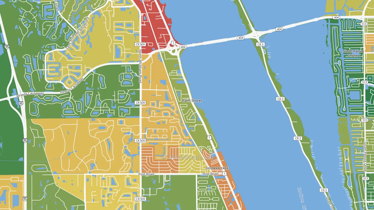 Palm Shores, FL Map of Drug-Related Crime Rates