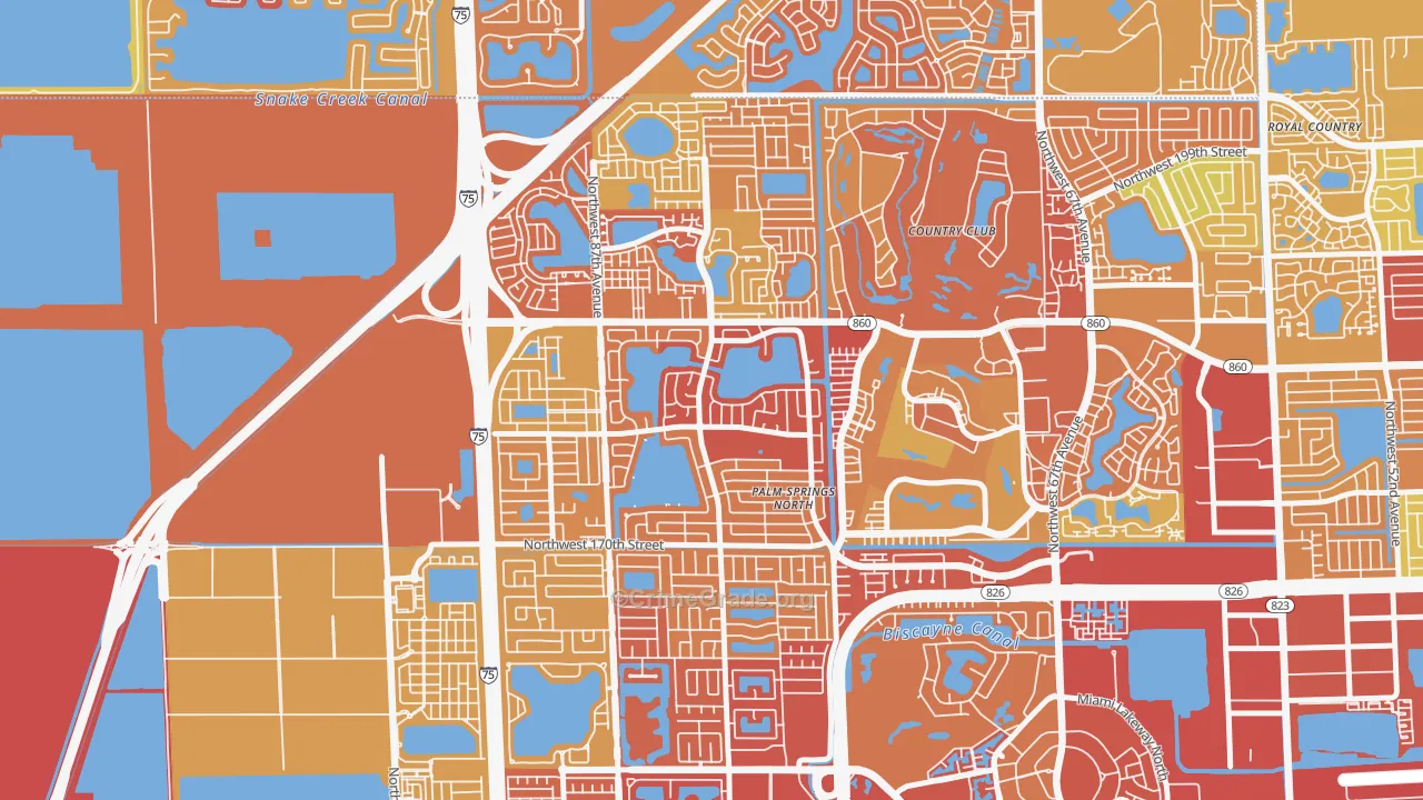 Palm Springs North, Hialeah, FL Map of Drug-Related Crime Rates