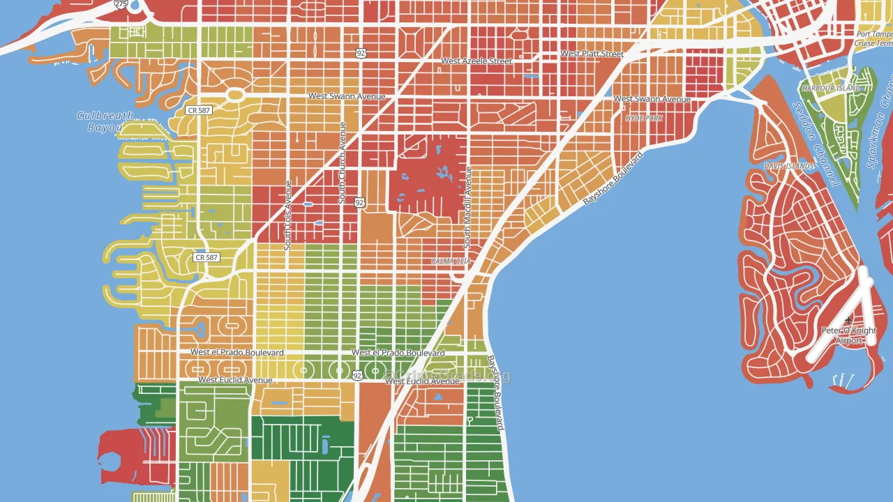 Palma Ceia, Tampa, FL Map of Drug-Related Crime Rates
