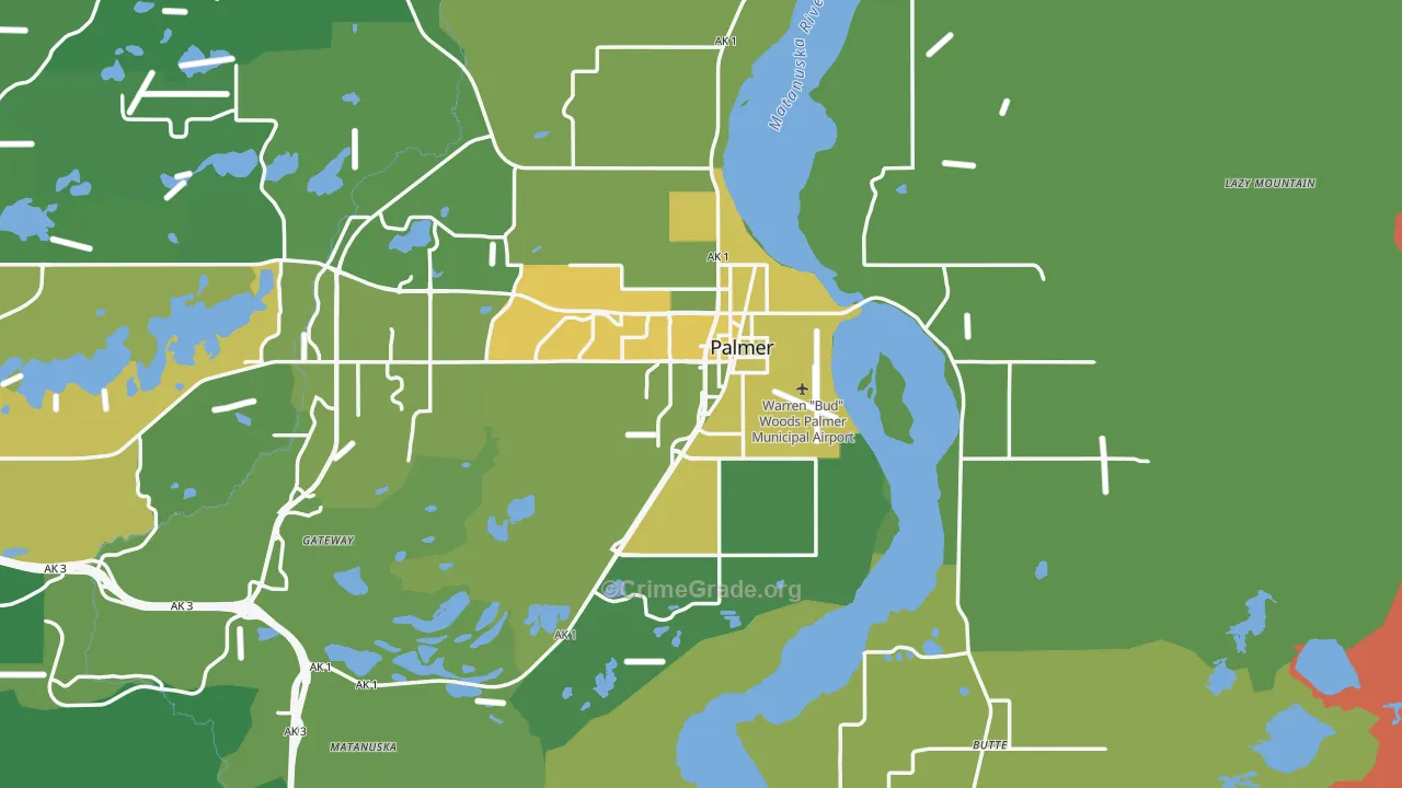 Palmer, AK Map of Drug-Related Crime Rates