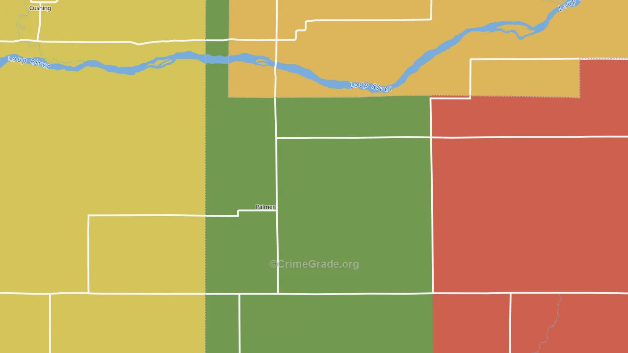 Palmer, NE Map of Drug-Related Crime Rates