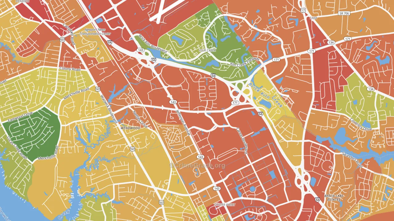 Palmer, Newport News, VA Map of Drug-Related Crime Rates