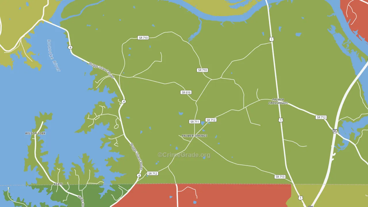 Palmer Springs, VA Map of Drug-Related Crime Rates