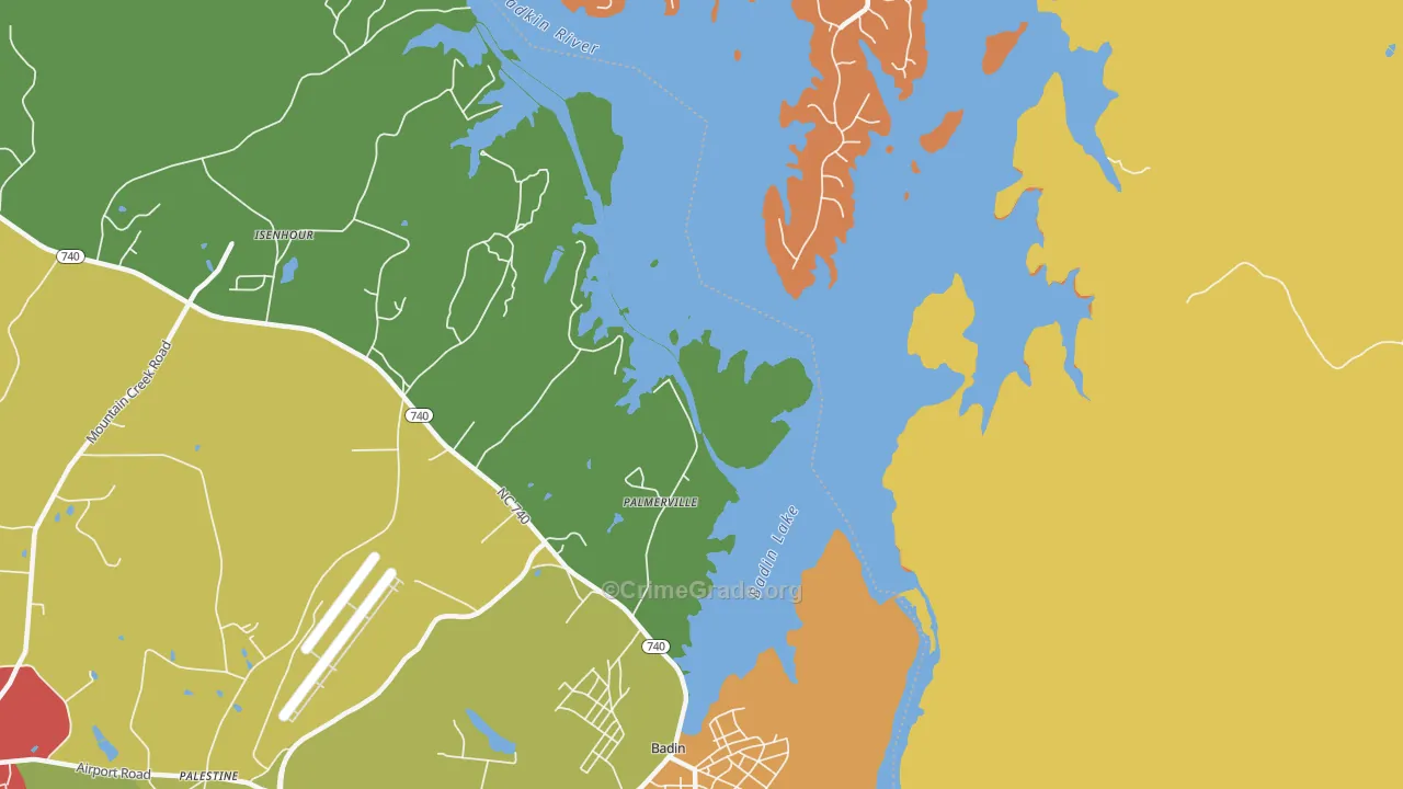 Palmerville, NC Map of Drug-Related Crime Rates