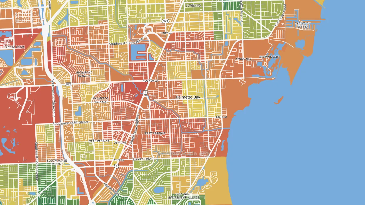 Palmetto Bay, FL Map of Drug-Related Crime Rates