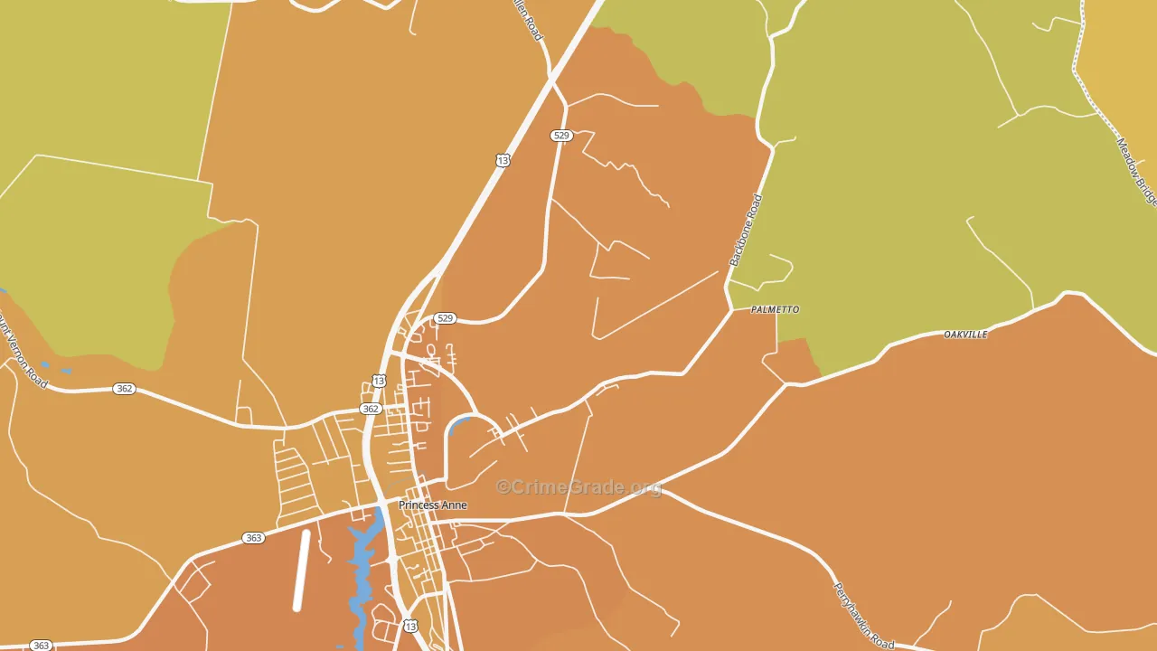 Palmetto, MD Map of Drug-Related Crime Rates
