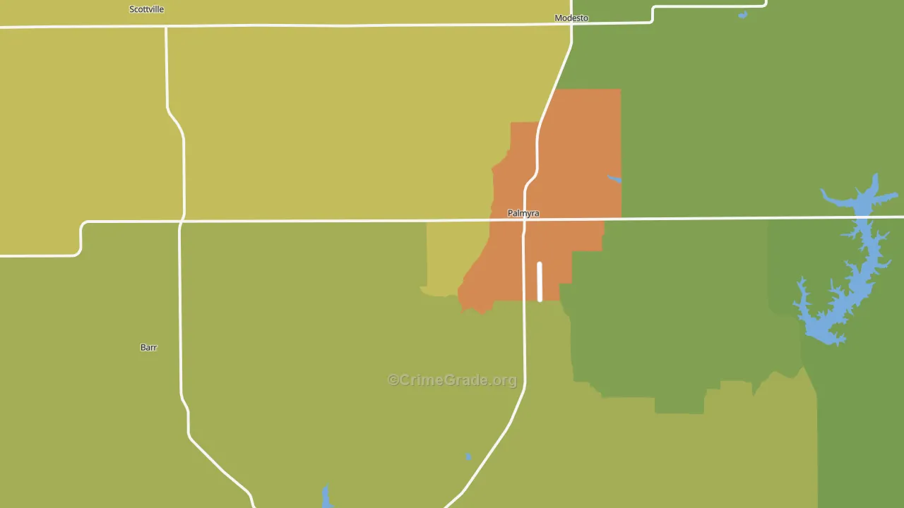 Palmyra, IL Map of Drug-Related Crime Rates