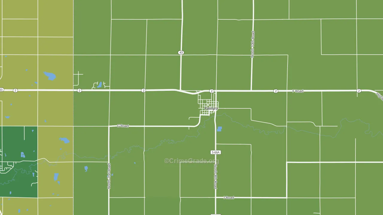Palmyra, NE Map of Drug-Related Crime Rates