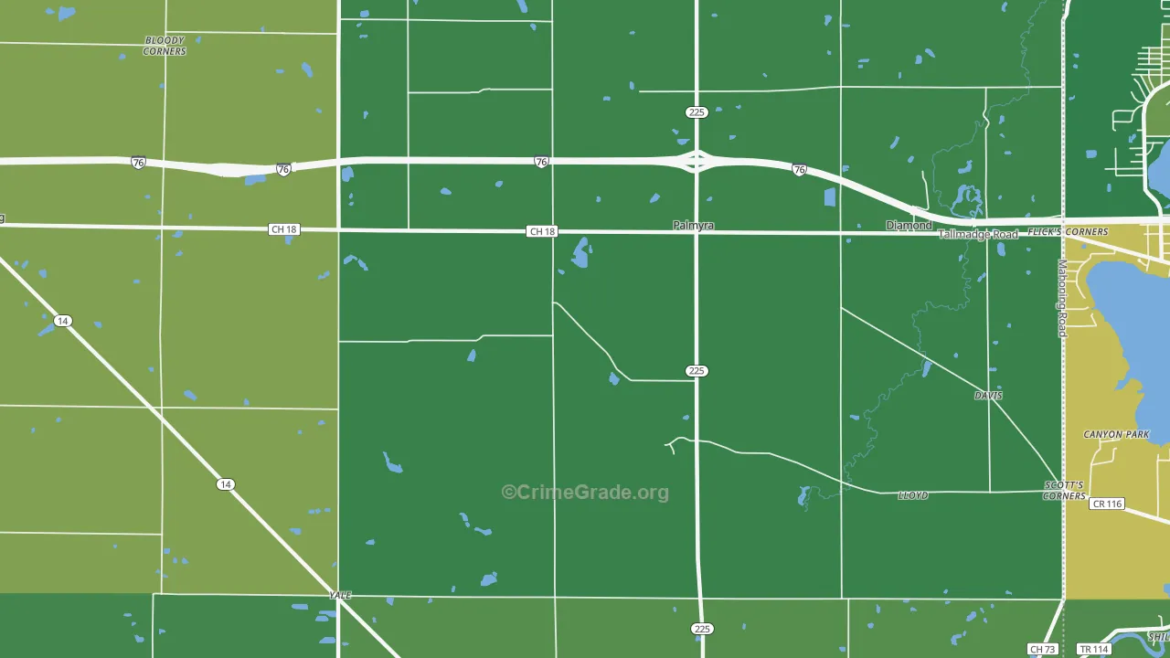 Palmyra, OH Map of Drug-Related Crime Rates