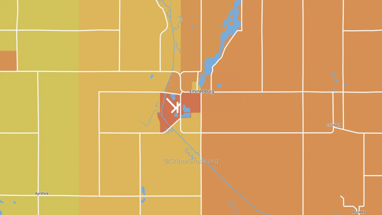 Palo Alto County, IA Map of Drug-Related Crime Rates