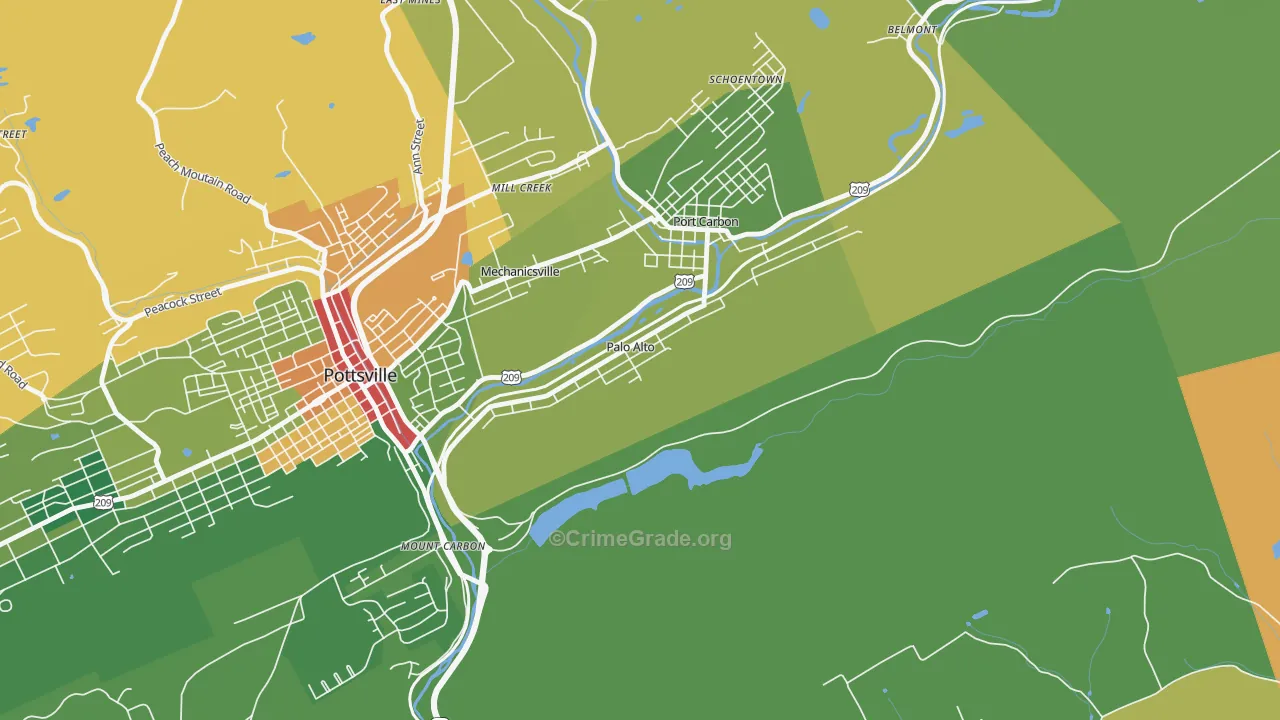 Palo Alto, PA Map of Drug-Related Crime Rates
