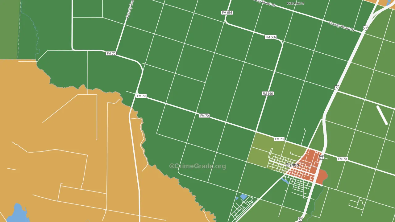 Palo Alto, TX Map of Drug-Related Crime Rates